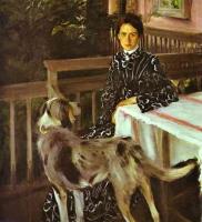 Kustodiev, Boris - Portrait of Julia Kustodieva, nee Proshinskaya (1880-1942), the Artist's Wife